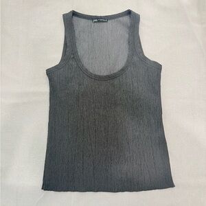Zara Dark Gray Ribbed Tank Top
